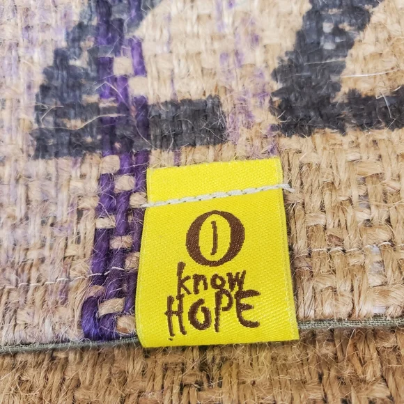 I Know Hope Burlap Messenger Bag NWT - Picture 3 of 7